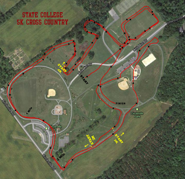 Circleville Park XC course map